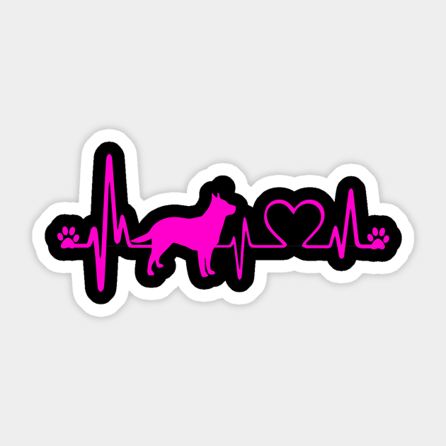 Australian Cattle Dog Heartbeat Great for Australian Cattle Dog Lover Sticker by BamBam